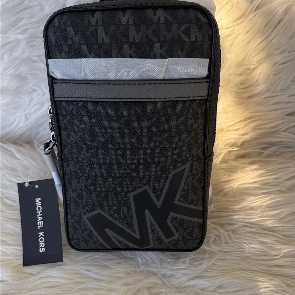 Michael Kors Gray and Black Messenger Bag